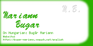 mariann bugar business card